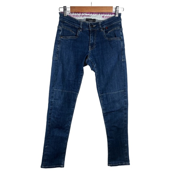 Women's Skinny Motorcycle Jeans in Blue - Picture 1 of 6